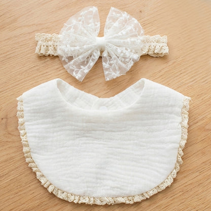 Baby Cotton Bib and Headband Set
