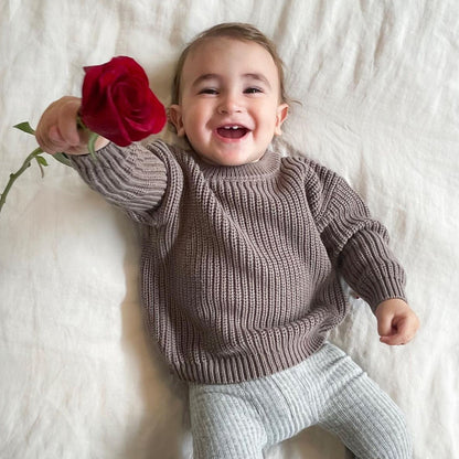 Baby Cotton Crewneck Sweater for Boys and Girls
