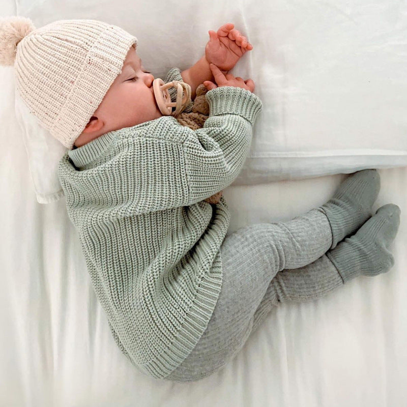 Baby Cotton Crewneck Sweater for Boys and Girls
