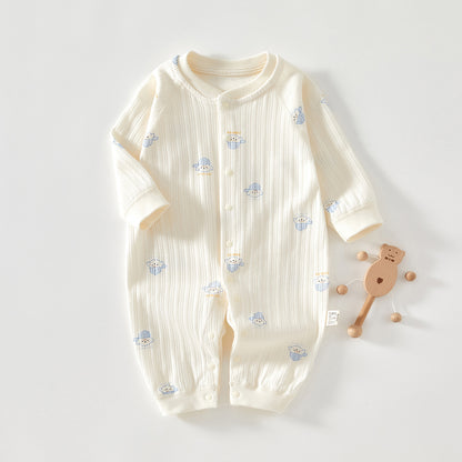 Baby cotton unlined long-sleeved pajamas