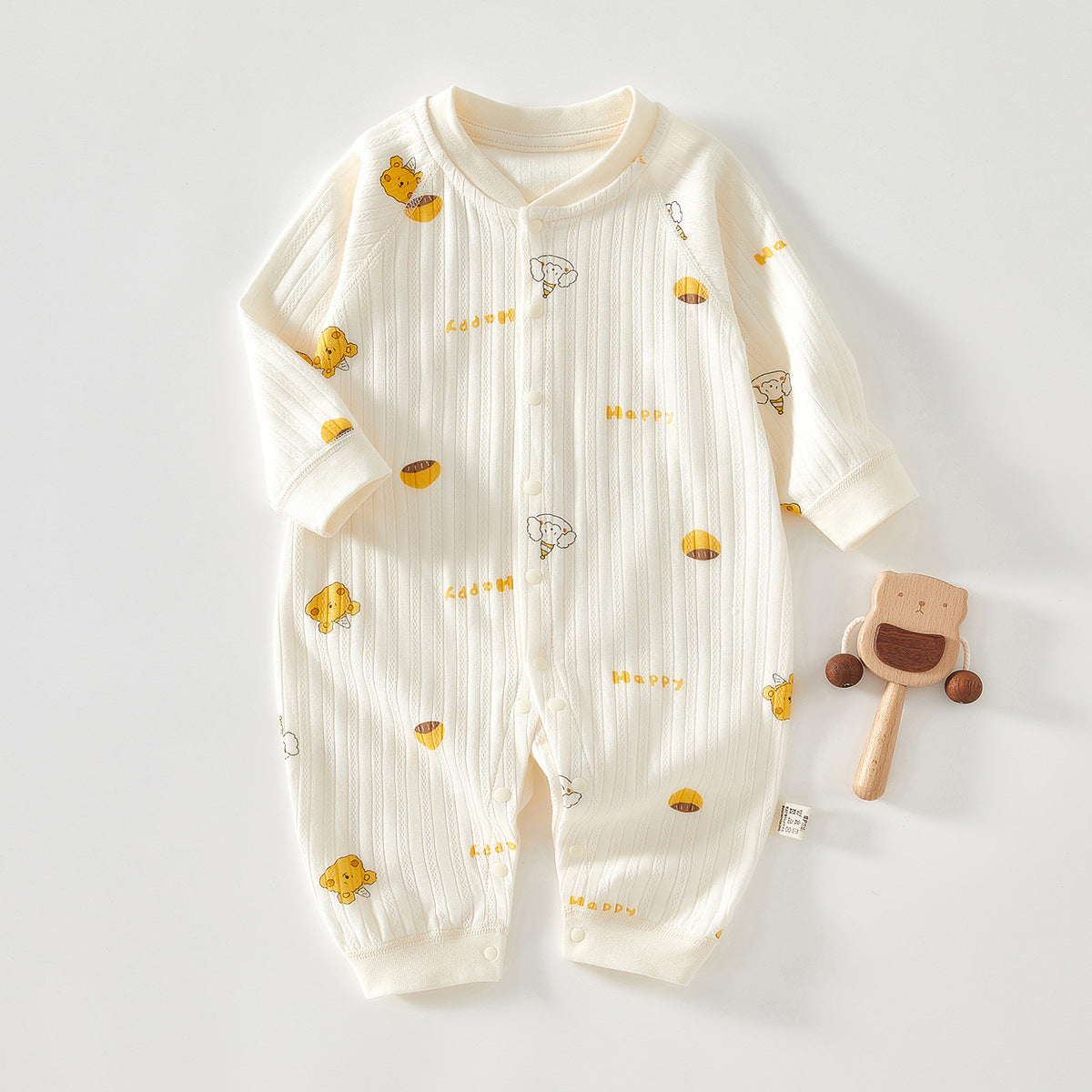 Baby cotton unlined long-sleeved pajamas