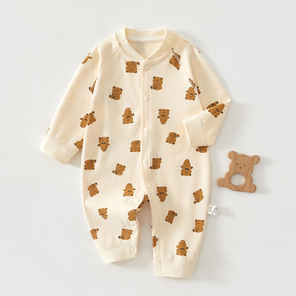 Baby cotton unlined long-sleeved pajamas