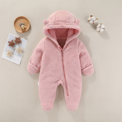 Baby Fleece Jumpsuit with Hood for Winter
