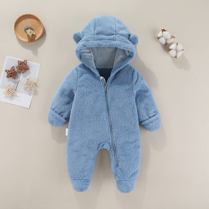 Baby Fleece Jumpsuit with Hood for Winter