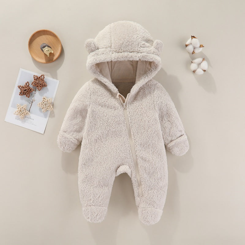 Baby Fleece Jumpsuit with Hood for Winter