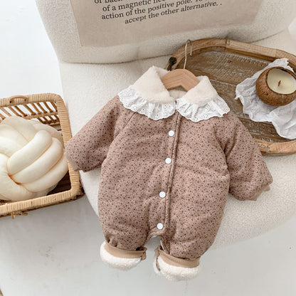 Baby fleece thick one-piece pajama