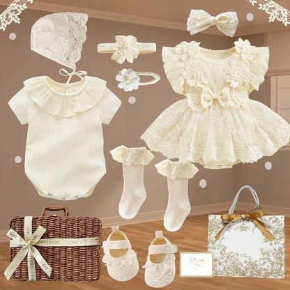 Baby Girl Lace Dress Set with Accessories