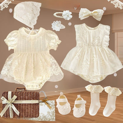 Baby Girl Lace Dress Set with Accessories