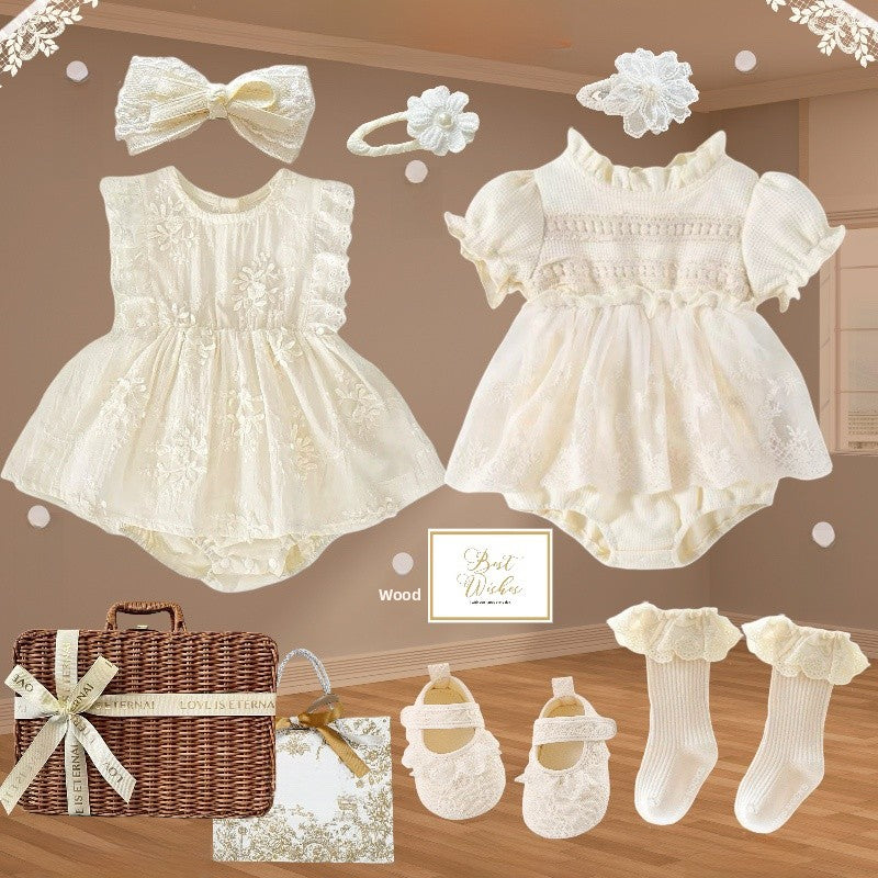 Baby Girl Lace Dress Set with Accessories