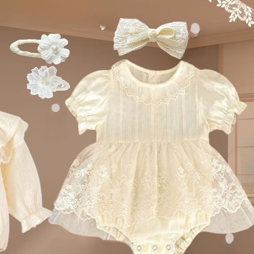 Baby Girl Lace Dress Set with Accessories