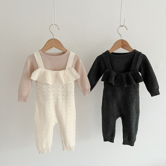 Baby Girls Knitted Cotton Romper Sleeveless Jumpsuit