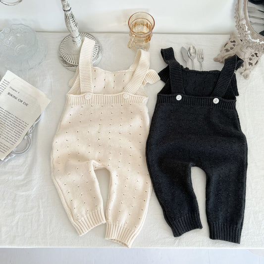 Baby Girls Knitted Cotton Romper Sleeveless Jumpsuit