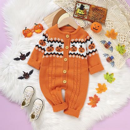 Baby Halloween Knitted One-Piece Jumpsuit