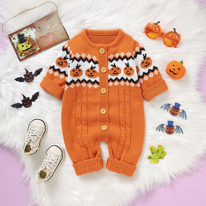 Baby Halloween Knitted One-Piece Jumpsuit