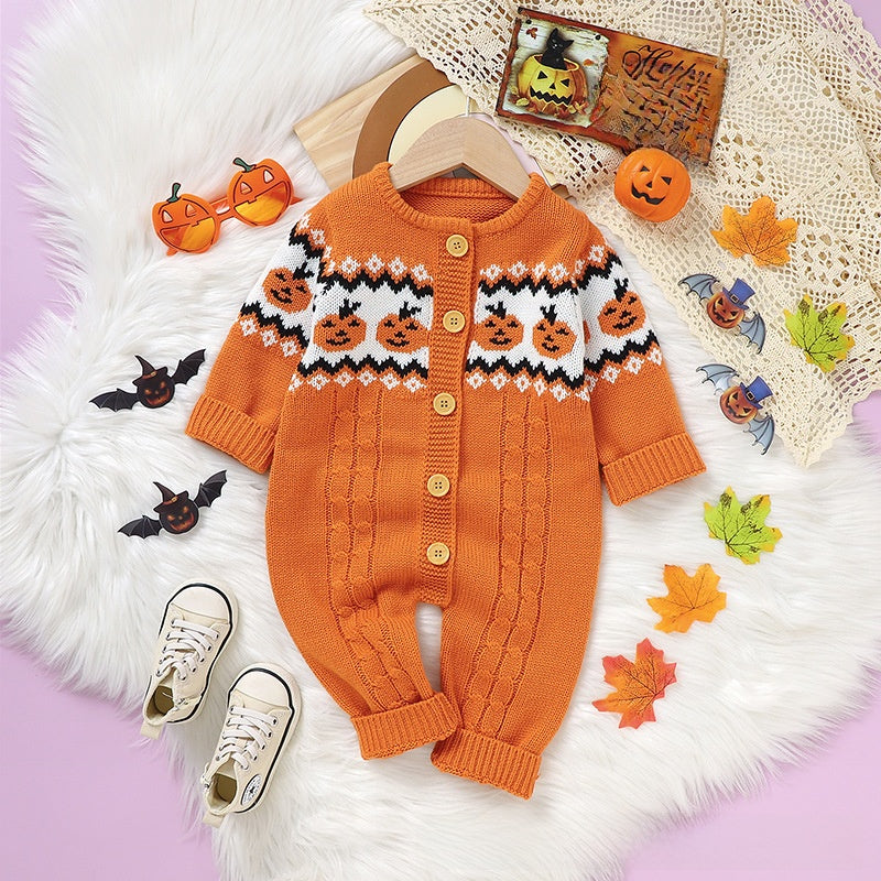 Baby Halloween Knitted One-Piece Jumpsuit