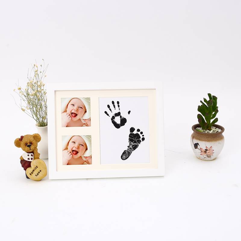 Baby Hand and Foot Prints to Commemorate the Full Moon Small Footprints Photo Frame Baby Handprints and Footprints Fetal Full Moon Hand and Foot Prints Souvenirs