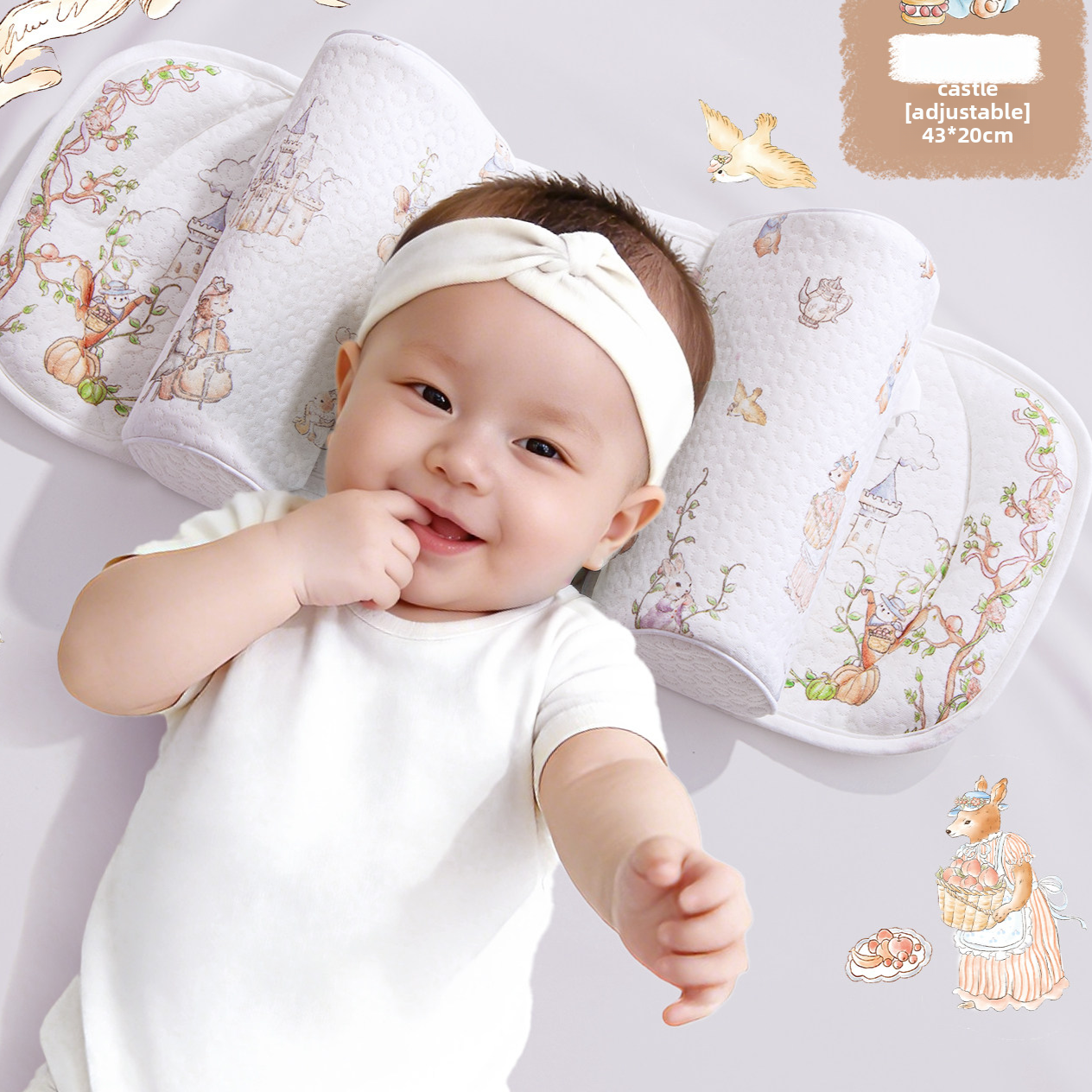 Baby Head Shaping Pillow with Adjustable Support