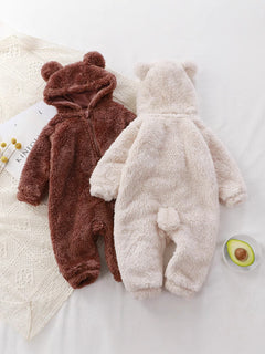 Brown plush jumpsuit