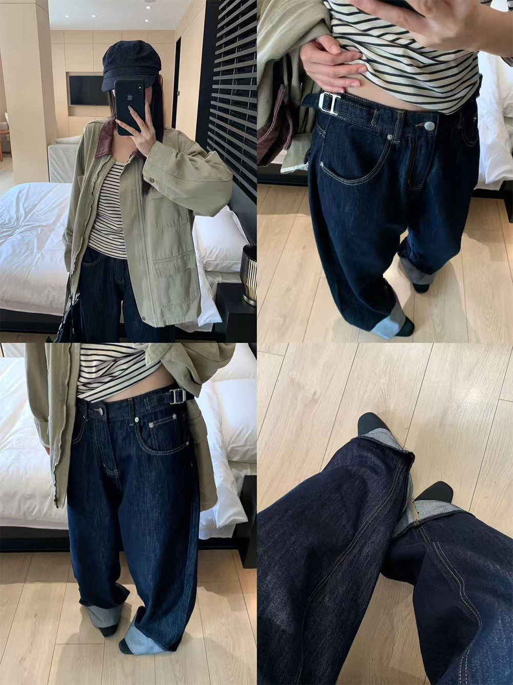 Back Pocket Cuffed Long Pants