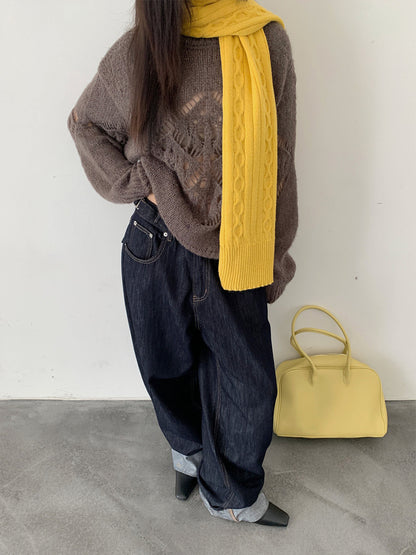 Back Pocket Cuffed Long Pants