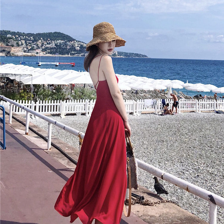 Backless Chiffon Beach Dress for Women