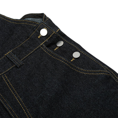 Backless denim straight-leg pants for men