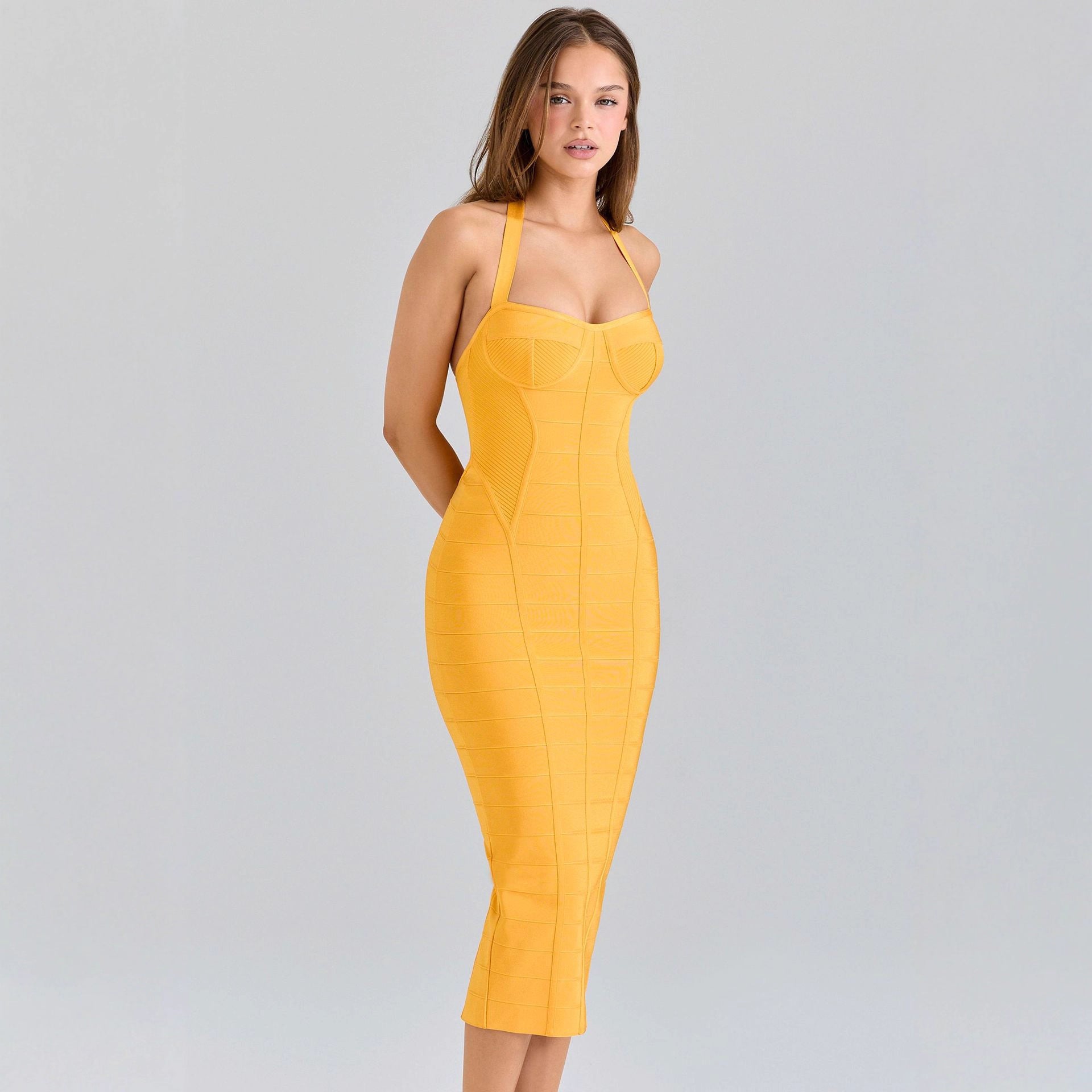 Backless evening gown