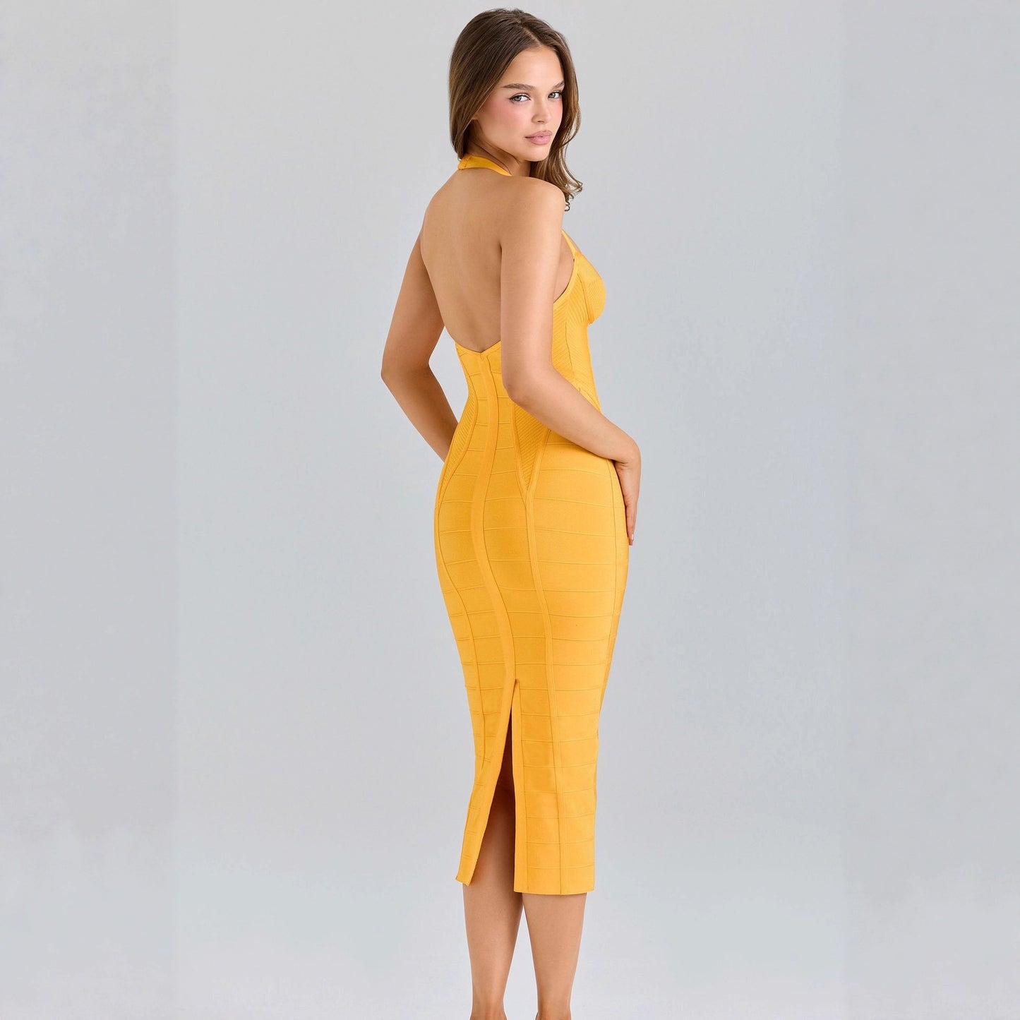 Backless evening gown