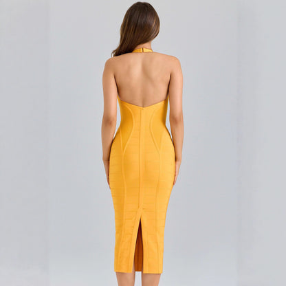 Backless evening gown