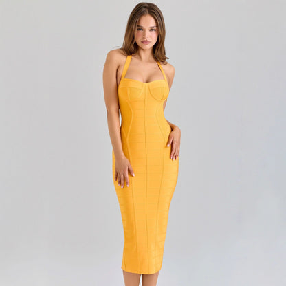 Backless evening gown