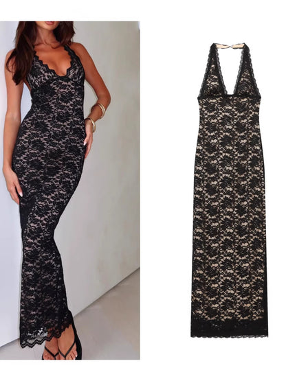 Backless Halter Dress