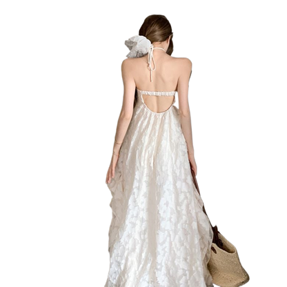 Backless halter dress