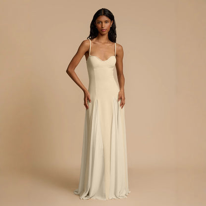 Backless halter-neck color-block dress