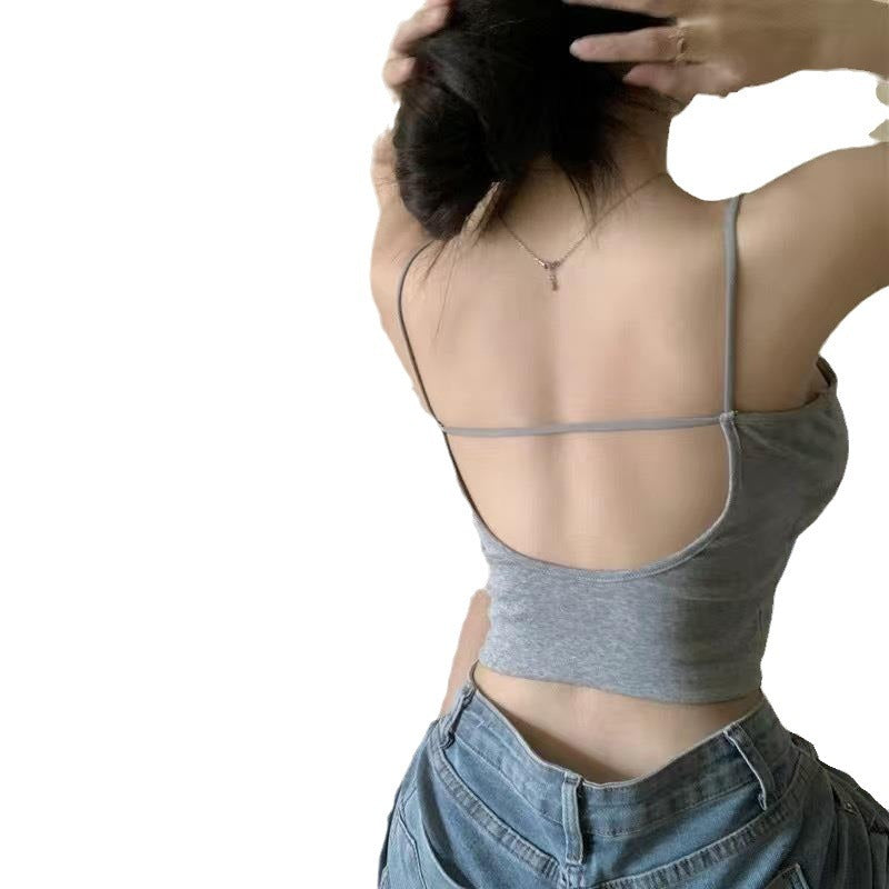 Backless halter top