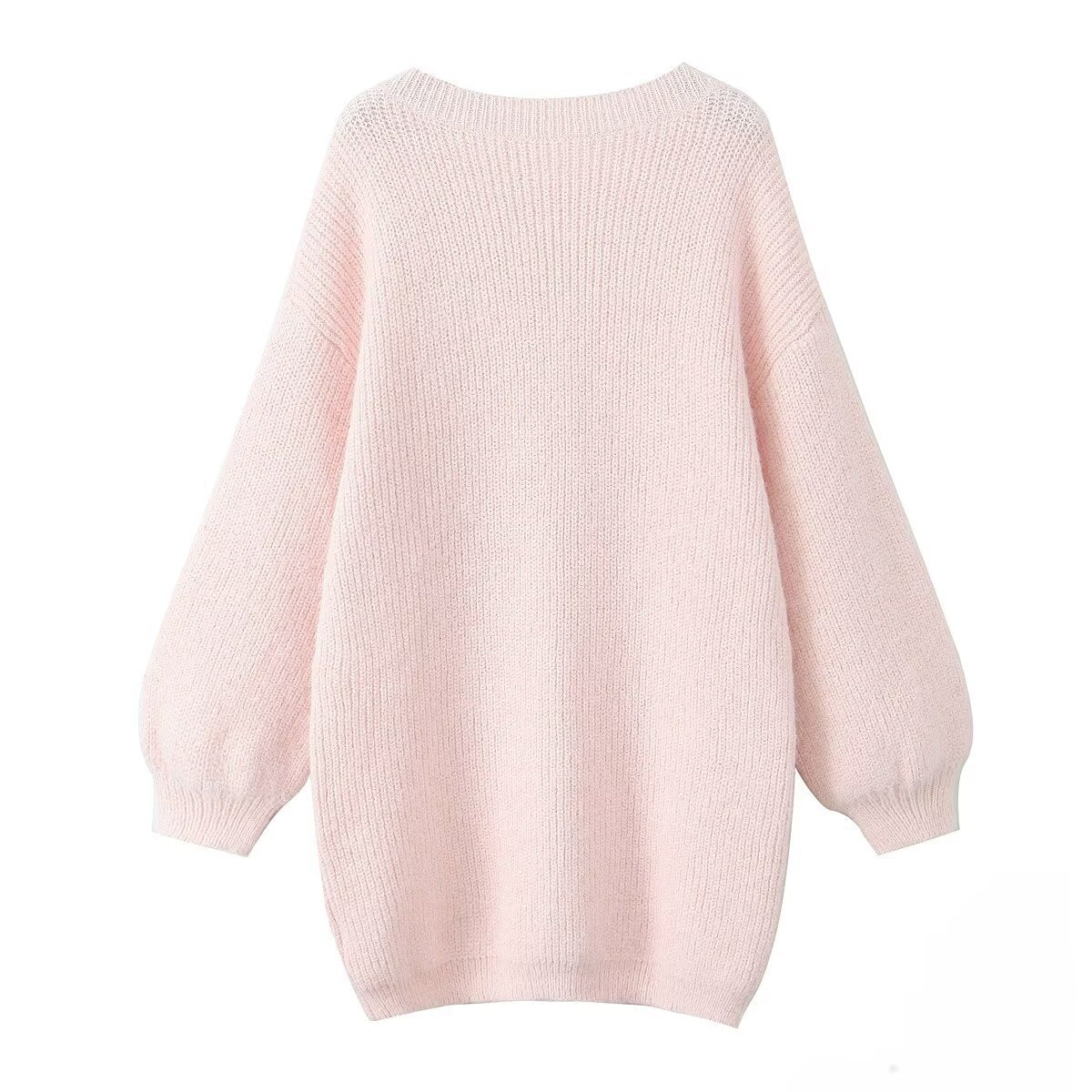 Backless lace-up long-sleeved sweater