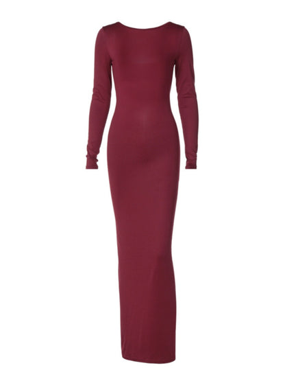 Backless pleated dress
