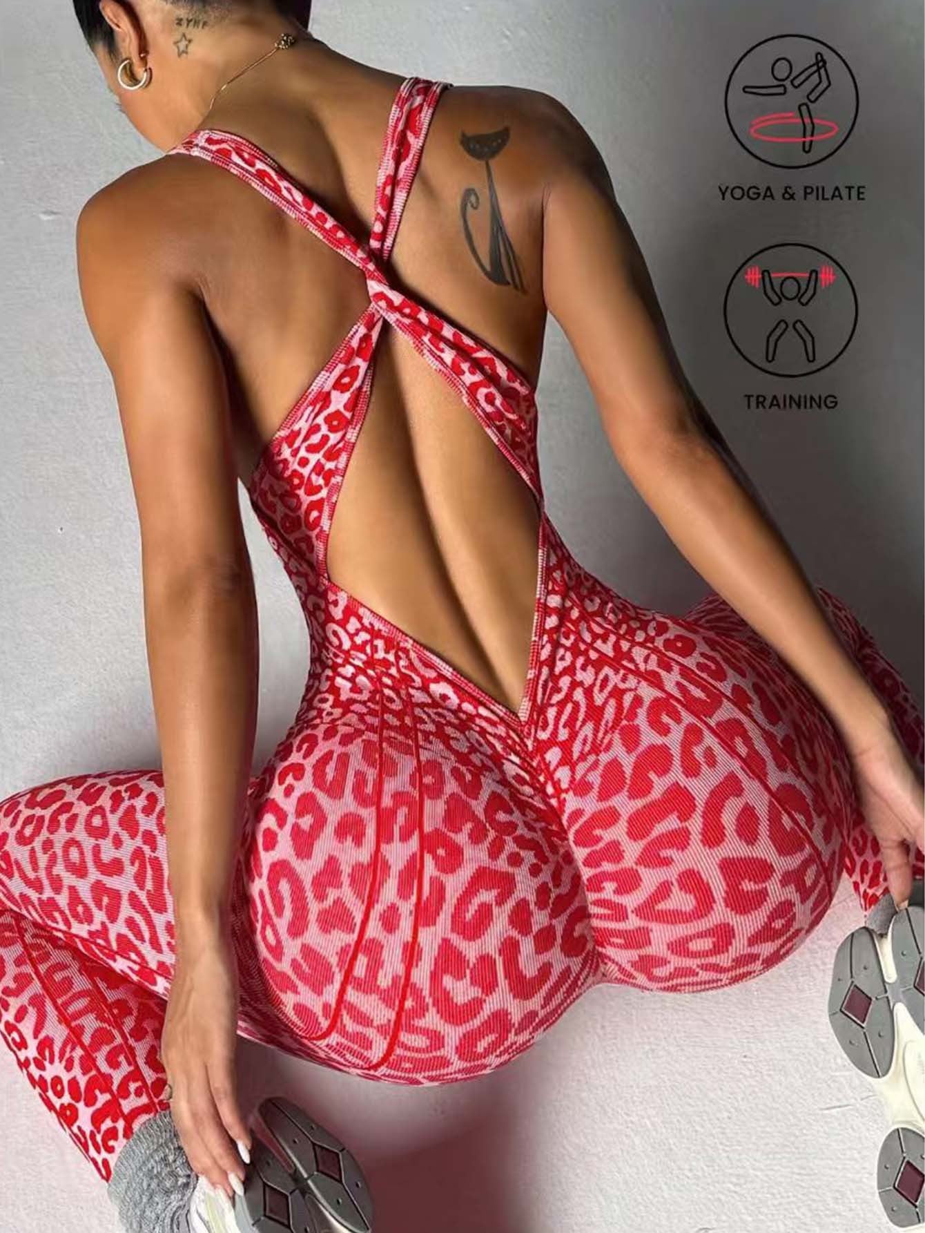 Backless seamless yoga jumpsuit