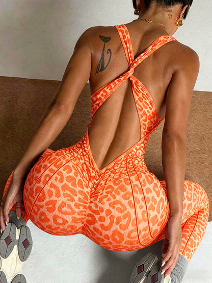 Backless seamless yoga jumpsuit