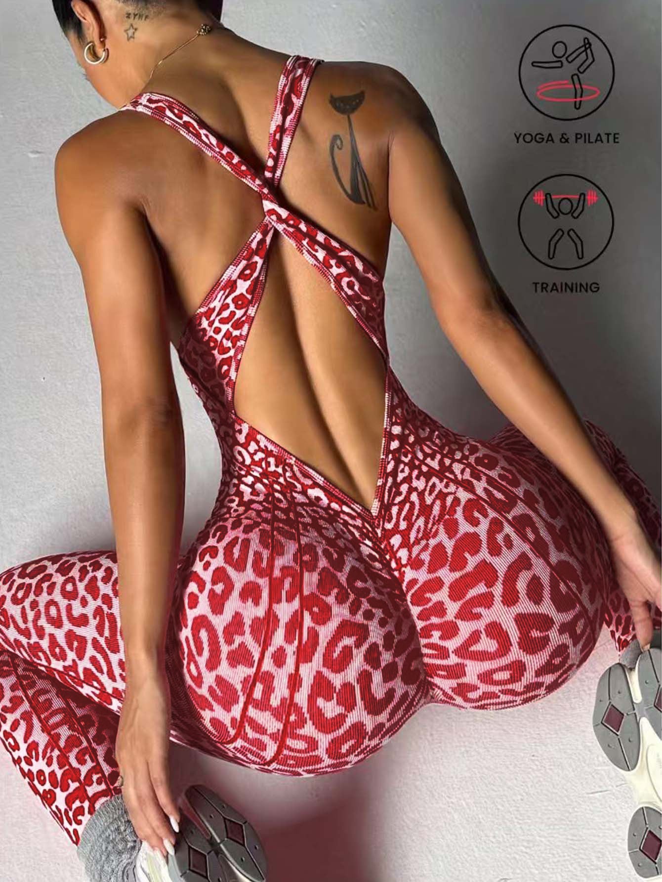 Backless seamless yoga jumpsuit