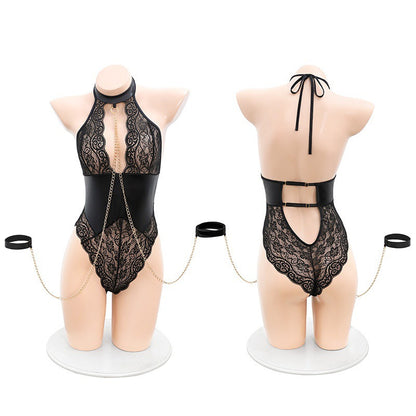Backless see-through one-piece dress woman