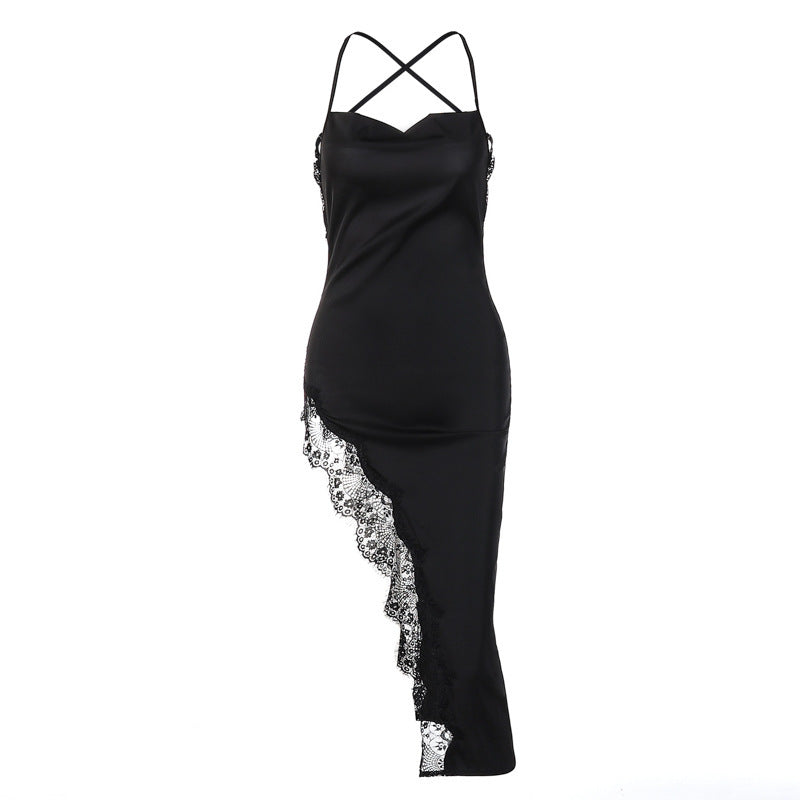 Backless slimming lace halter