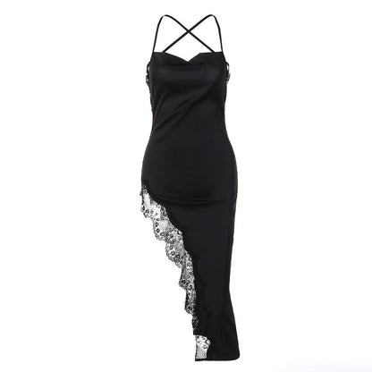 Backless slimming lace halter