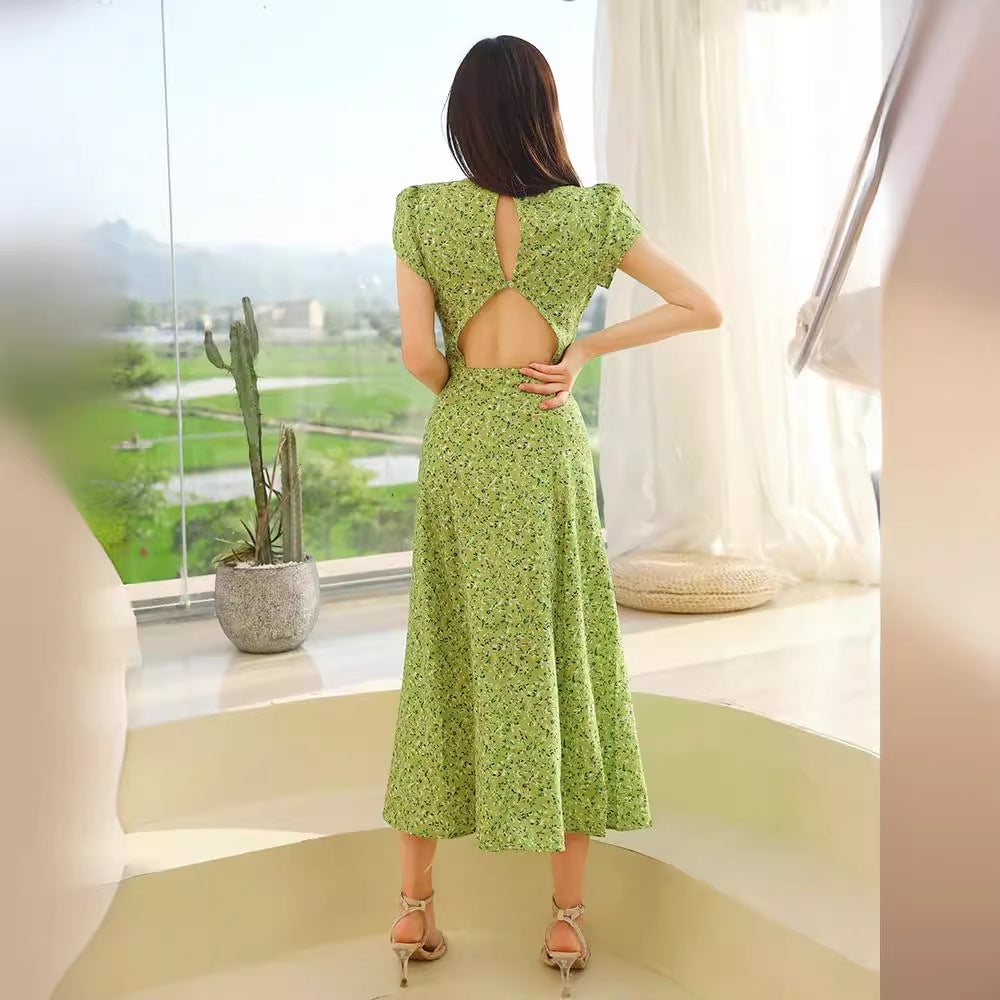 Backless slit dress