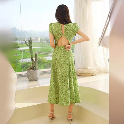 Backless slit dress