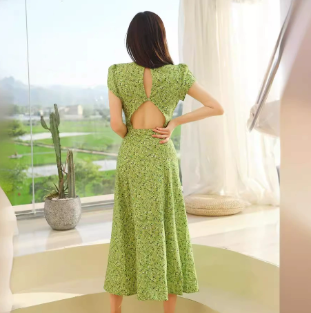 Backless slit dress