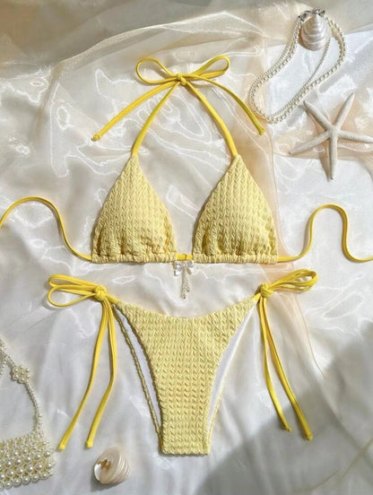 Backless strapless bikini swimsuit