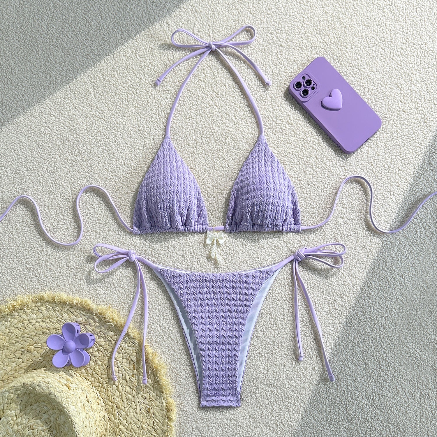 Backless strapless bikini swimsuit
