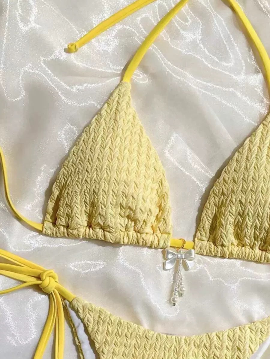 Backless strapless bikini swimsuit