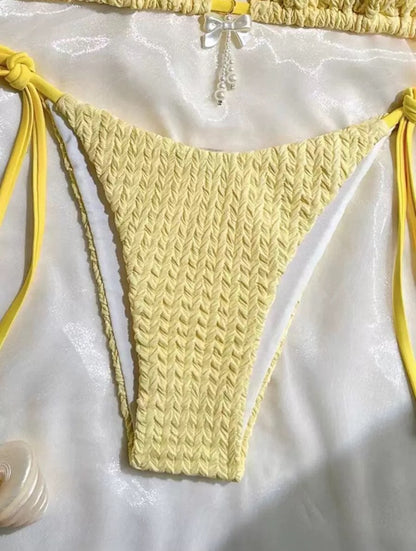 Backless strapless bikini swimsuit