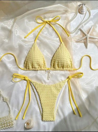 Backless strapless bikini swimsuit